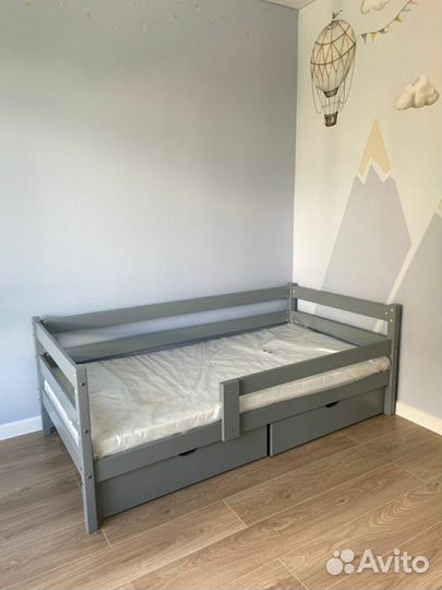 Кроватка берёза детская софа высокий борт