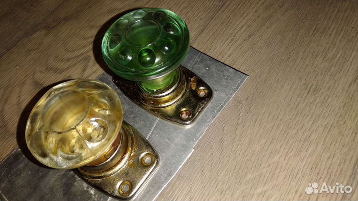 Ручки дверные СССР стеклянные прозрачные 25 пар