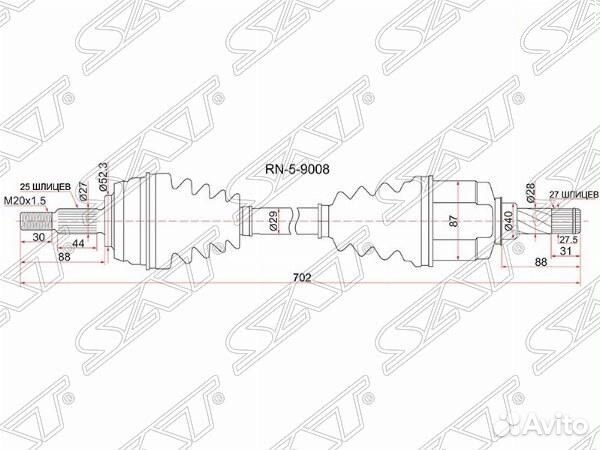 Привод в сборе FR LH renault duster 10- 1.5 дизель