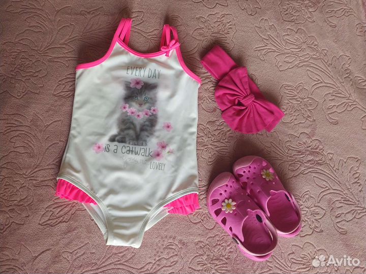 Купальник для девочки 98 и сабо 24