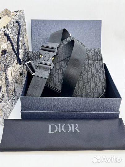 Мужская сумка Dior Saddle Oblique Жаккард