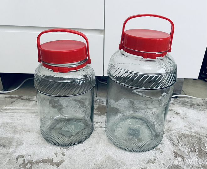 Банки Browin 5 л и 8 л, с крышками и ручками