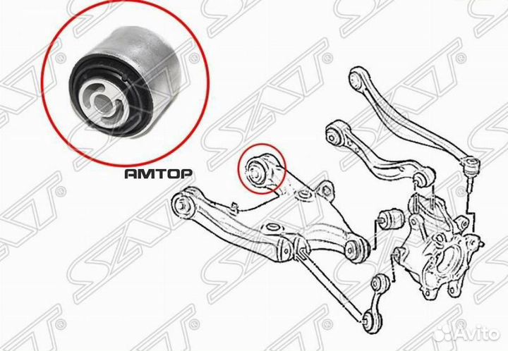 SAT ST-33326784351B Сайлентблок заднего нижнего ры