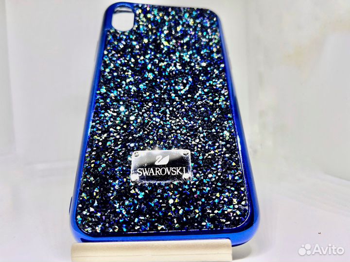 Swarovski чехол для iPhone xr синий