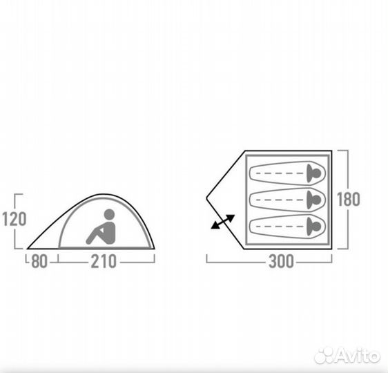 Палатка 3-местная Outventure Dome 3