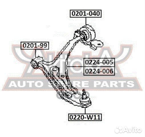 Рычаг передний левый 0224-006 asva