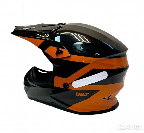 Шлем кроссовый детский Bilt Evo черный оранжевый XL