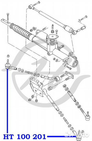 Наконечник рулевой тяги прав / лев HT100201