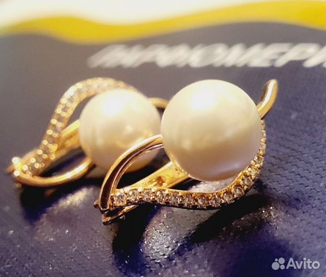 Серьги антик жемчуг