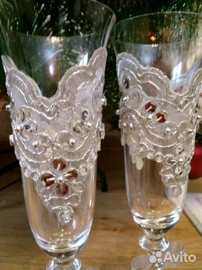 Бокалы дла шампанского. Ручная работа
