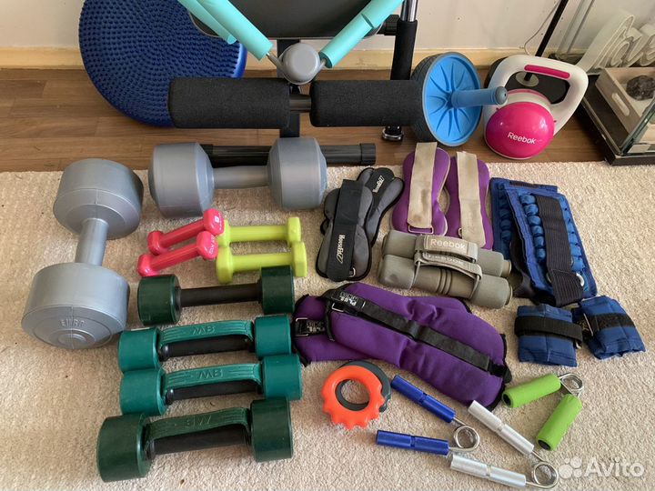 Веревка для скалолазания, гантели, мешок