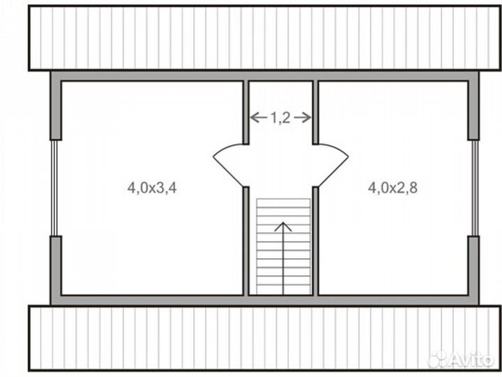 Дом 6.0х8.0м. с мансардой