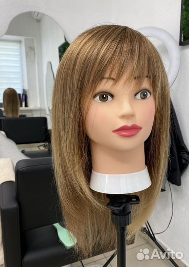 Парик из натуральных волос с имитацией кожи головы