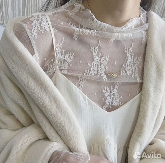 Водолазка прозрачная с цветочками