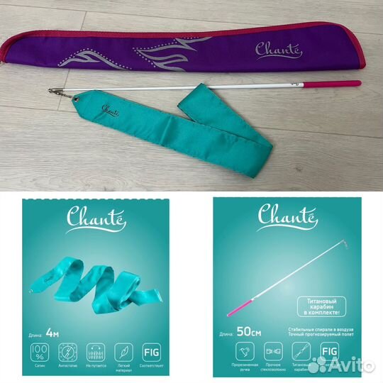 Гимнастическая лента с палочкой и чехлом
