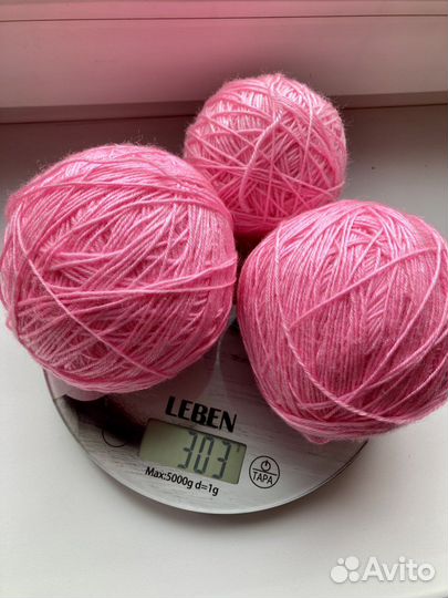 Пряжа акрил розовая 350 гр