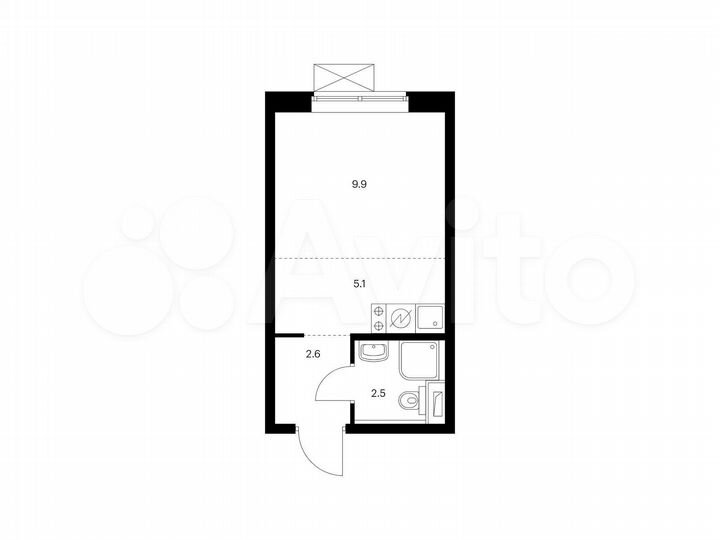 Квартира-студия, 20,1 м², 9/9 эт.