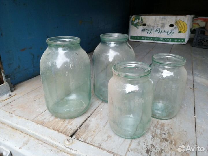 Стеклянные банки 2л,1л,винт.до1л