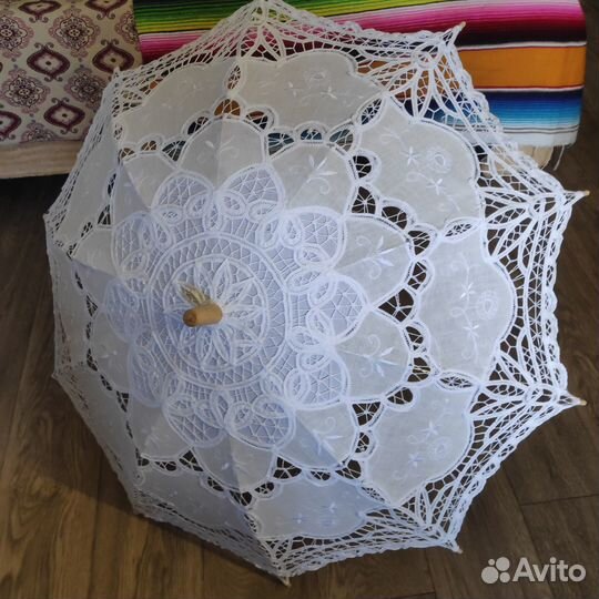 Зонт текстильный под винтаж