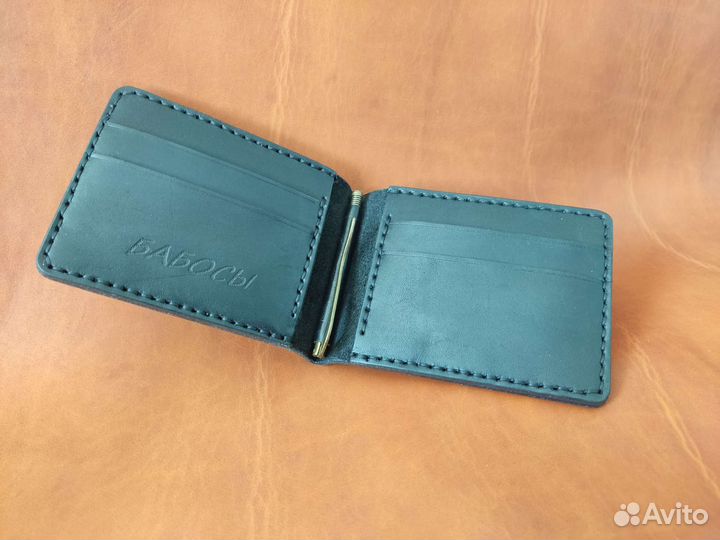 Зажим для денег из натуральной кожи