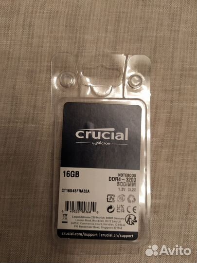 Оперативная память Crucial 16Гб DDR4 3200(новая)