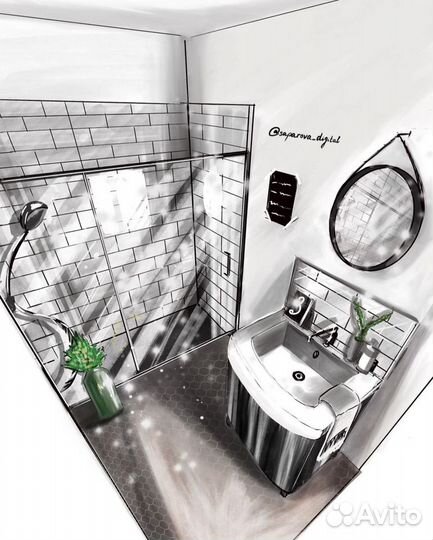 Интерьерный скетч