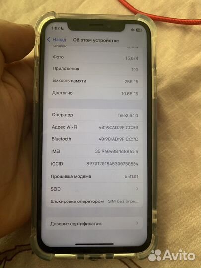 iPhone X, 256 ГБ