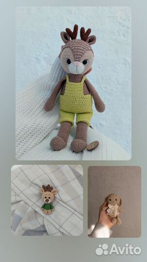 Олененок Бемби, брелок олень, карманный зайка