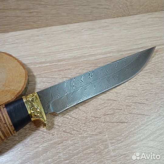Нож охотничий из дамасской стали