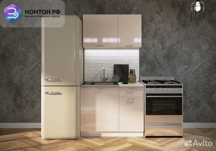 Кухня Ритмо 1.0 м мдф ваниль глянец