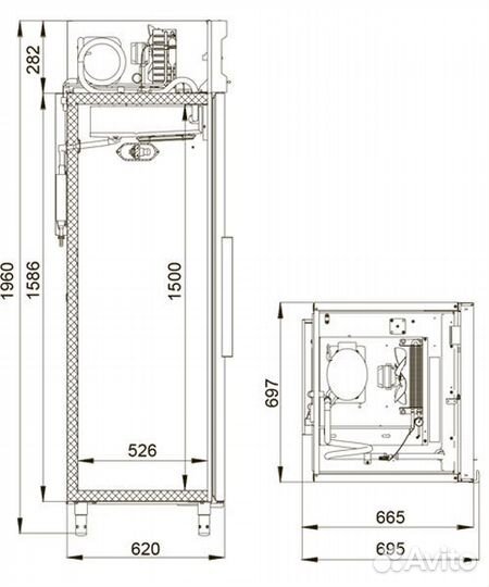 Шкаф холодильный CM105-S (R290) 1103407D