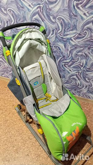 Детские санки коляска ника