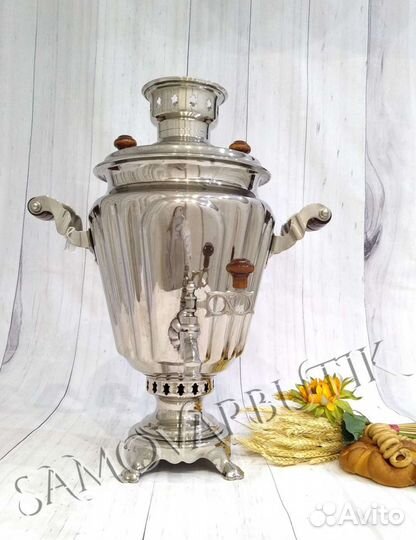 Самовар на дровах Рюмка гранная Тула 5л