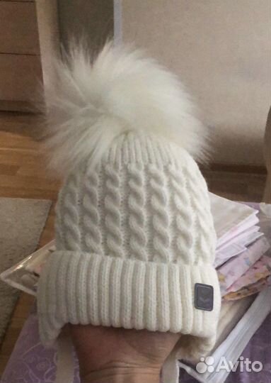 Шапка зинняя для новорожденной девочки