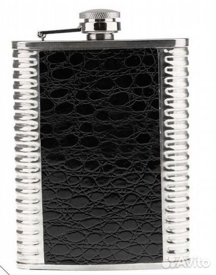 Фляжка из нерж. стали с отделкой под крокодиловую