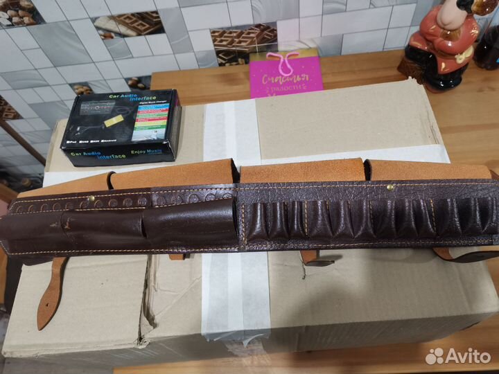 Патронташ комбинированный кожаный