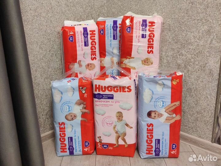 Хагис 4, 5, 6 размер. Huggies трусики