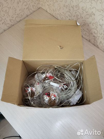 Гирлянда Дед Мороз (разноцветная), 3 метра, 10 шар