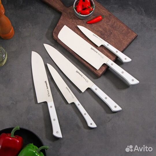 Набор ножей Samura harakiri, 5 шт, белая рукоять