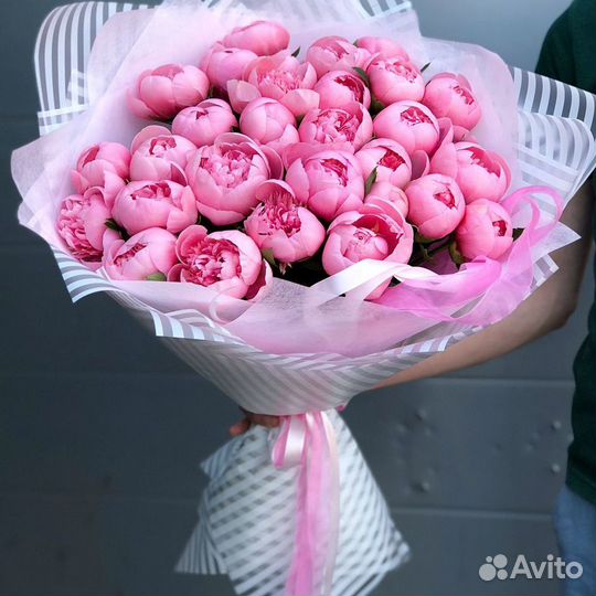 Пионы букет 25 шт