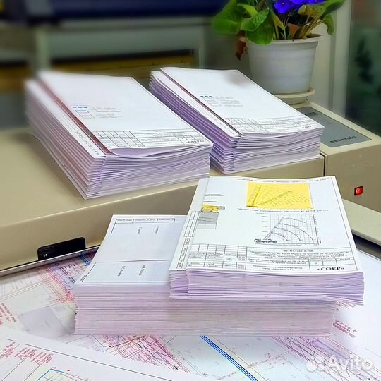 Широкоформатная печать чертежей А0+ / фальцовка