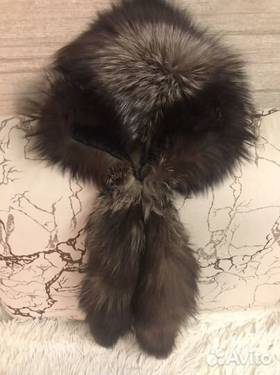 Шапка из меха чернобурки