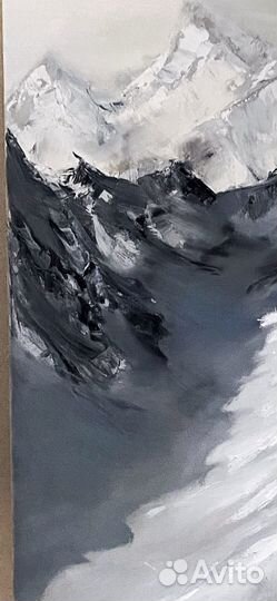 Картина маслом Горы Снежные вершины