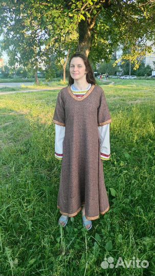 Платье + рубаха славянские, на фотосессию, косплей