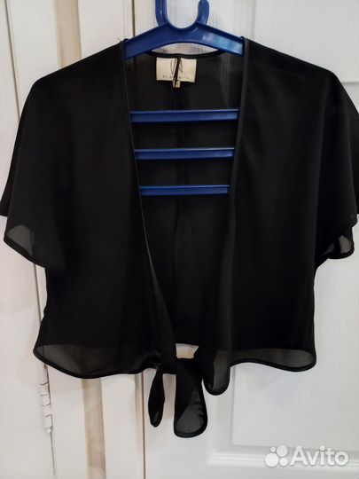 Накидка шелк, черная