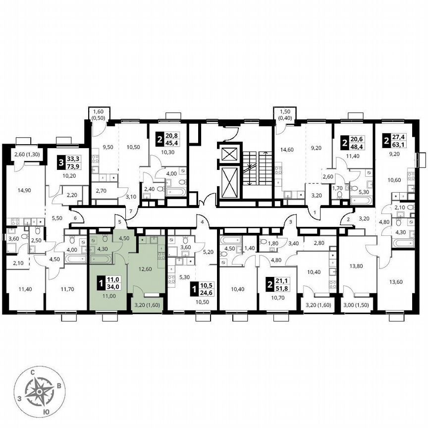 1-к. квартира, 34 м², 17/17 эт.