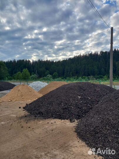 Щебень, Скала, пгс, песок, отсев, асфальт чернозем