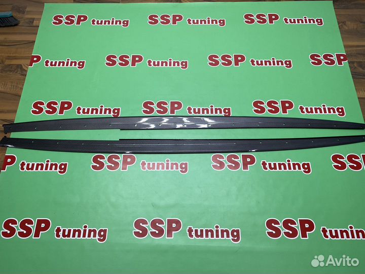 Лезвия на пороги для BMW F30 под карбон