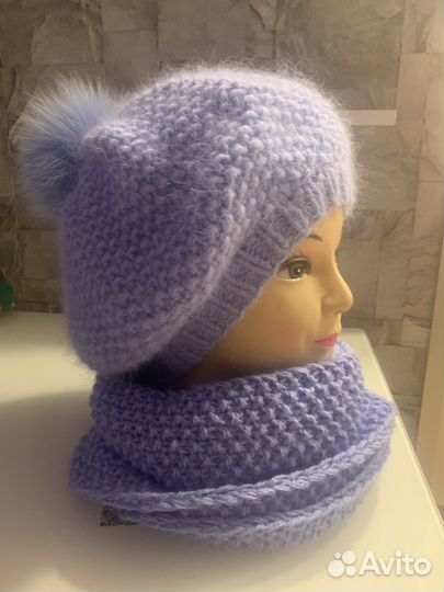 Берет из пуха норки новый