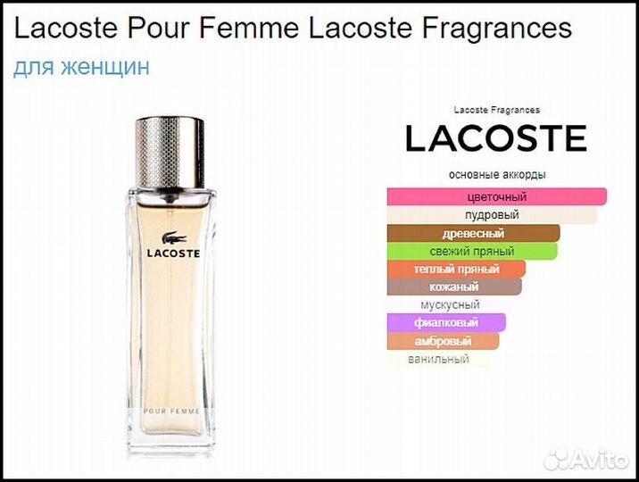 Парфюм lacoste Femme (art 4639)